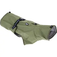 TIAKI Hunderegnfrakke Olive - Ryglængde: ca. 60 cm
