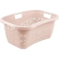 Keeeper vasketøjskurv „lasse“, ergonomisk, nordic-pink, stabil i nyreform, med bløde håndtag - 1 stk (1078258100000)