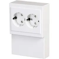ABB Panelstikkontakt Schuko dobbelt 16A hvid