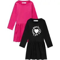MINOTI Kjole pink / sort / hvid