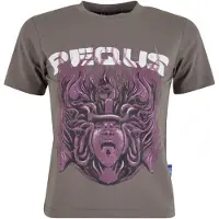 PEQUS Shirts 'Medusa' grå / lilla / hvid