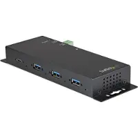 StarTech.com 4 Port USB C Hub 10Gbps - Metal Industrial USB 3.2/3.1 Gen 2 Type-C Hub - 3A/1C - USB-C or USB-A Host - Mountable - ESD/Surge (HB31C3A1CME) - hub - 4 ports USB hub - 4 ports - Sort