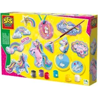 SES Creative - Støb & Mal - Glitter - Enhjørninger - - OneSize - Kreasæt