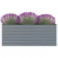 vidaXL hævet havekasse 160 x 80 x 45 cm galvaniseret stål grå