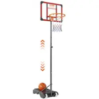 Vevor Basketballkurv, 1,5-2,1 m justerbar højde bærbar bagpladesystem, 61 cm basketballkurv og mål, basketballsæt til børn og voksne med hjul, stativ og fyldbar base, til udendørs/indendørs