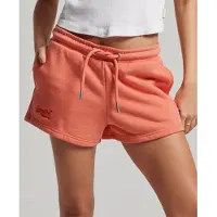 Superdry Superdrytil kvinder. W7110388A Strikkede shorts med orange broderet Vintage-logo (XL), Casual, Bomuld, Koralfarvet, Bæredygtig