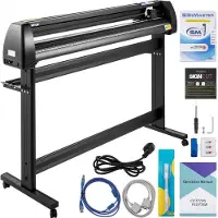 Vevor vinylskærer, 53" vinylplotter, LCD-skærmplotter, tre justerbare knibevalser, skilteplotter, vinylskærer med SignCut og SignMaster-software til design og udskæring