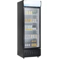 Vevor Kommercielt Merchandiser-køleskab, 9,7 Cu.Ft / 275L Drikkevarekøleskab Merchandiser, Glasdør Display Køleskab Opretstående køleskab med 4 justerbare hylder, Brugerdefinerbar lysboks