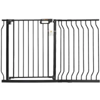 Vevor Babylåge, 29,5"-48,4" Ekstra bred, 30" høj, Hundeport til trappedøre og hus, Easy Step Walk Thru Auto Close Child Gate Pet Security Gate med trykmonteringssæt og vægmonteringssæt, sort
