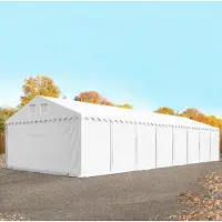 TOOLPORT 6x22m PVC lagertelt, hvid, med bundramme, med statikpakke (beton undergrund)