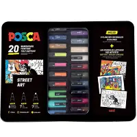 Posca Tuscher m. Metalkasse - 20 stk - Street Art - - OneSize - Tusch
