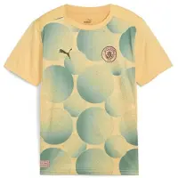 Puma Manchester City Trænings T-Shirt Pre Match - Gul/Blå Børn - , størrelse 140 cm