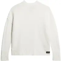 Superdry Superdrytil kvinder. W6110501A Perkins Essential trøje med rund hals hvid (L), Casual, Akryl