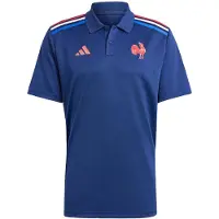Adidas Herre FFR Frankrig Rugby Hjemme Supporter Polo Shirt Dark Blue