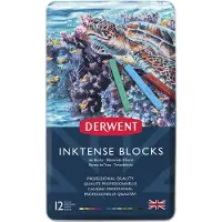 Derwent Inktense Blocks - med 12 stk. i tinæske