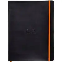 Rhodia Rhodiarama Softcover Notebook - 80 prikker ark - 9 3/4 x 7 1/2 - Black Cover