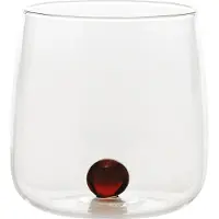 Zafferano Bilia Glass Tumbler - Håndlavet gennemsigtig glas 15 oz. Sæt på 6 stk. Farverig glasbold (farve: Amber)