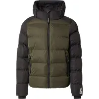 Superdry Superdrytil mænd. M5011903A Sportsquiltet jakke med hætte og sort, grøn farveblokering (S), Casual, Genanvendt polister, Bæredygtig