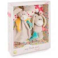 Nici Bamse + Dyne Æsel Muli Med Besked Teddy 18 Cm