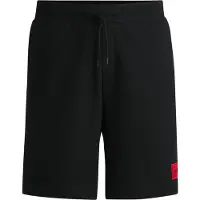 HUGO Shorts i sweatstof af bomuld med rød logoetiket