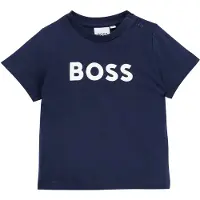 BOSS T-Shirt - Navy m. Hvid - - 12 mdr - T-Shirt