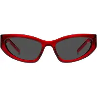 HUGO Briller med styrke i rødt acetat med 3D-monogram