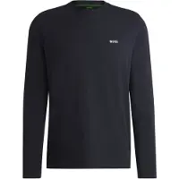 BOSS BOSStil mænd. 50506365 Kontrastfarvet navy T-shirt (M), Casual, Bomuld, Lange ærmer, Blå