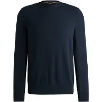 BOSS Strikket sweater af bomuld med broderet logo