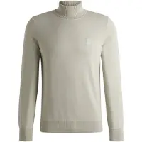 BOSS Sweater med rullekrave i bomuld og kashmir med logomærke