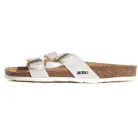 Bayton Pantoletter 'Cleo' brun / guld / sort / hvid