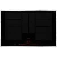 Siemens iQ700 EX845LYC1E - Induktionskogeplade - 4 plader - Niche - bredde: 78 cm - dybde: 50 cm - med rustfri stålbeklædning - sort/rustfri stål