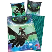 MCU Sådan træner du din drage Sengetøj Glow in the dark - 100 Procent Bomuld