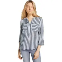 Tom Tailor Bluse røgblå / hvid
