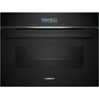 Siemens iQ700 CM724G1B1 - Kombinationsovn - til indbygning - Wi-Fi - niche - bredde: 56 cm - dybde: 55 cm - højde: 45 cm - med selv-rengøring - sort