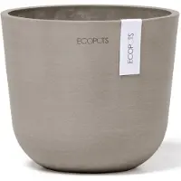 Ecopot's Oslo Mini Holdbar Moderne Rund Indendørs/Udendørs Blomsterkrukke, Taupe, 6"
