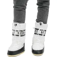 Moon Boot Moon Boottil kvinder. 80D1400440 Icon nylonstøvler sort, hvid (39/41), Fast, Ingen, Casual, Sne