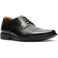 Clarks Shoes Clarkstil mænd. 26110309 Tilden Cap lædersko sort (42), Fast, Blonder, Casual, Klassisk