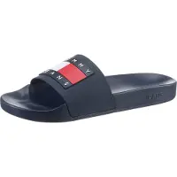 Tommy Hilfiger Tommy Jeanstil mænd. EM0EM01191 Flipflops med navy-præget logo (43), Fast, Ingen, Casual, Badetøj, Blå