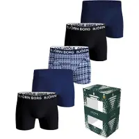 Björn Borg Cotton Stretch boxershorts 5-pak i blå Blå Sort ørkeblå Flerfarvet åle