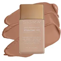 Sigma Beauty Skin Perfector - Hydrating Skin Tint Foundation for let opbyggelig dkning med hyaluronsyre Niacinamid Serum og mere (4 medium beige