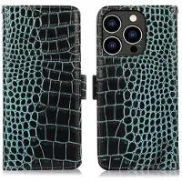 Mtp Products iPhone 16 Pro Max Crocodile Series Læderpung med RFID - Grøn