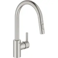 GROHE Feel etgr køk brus dual - Etgrebskøkkenbatteri, C-tud, zero, højt udløb, supersteel