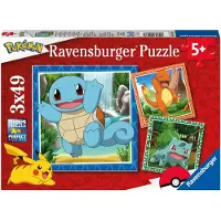 Ravensburger Puslespil - 3x49 Brikker - Pokémon - - OneSize - Puslespil