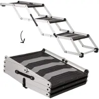 Trixie Friends on Tour 3-trins foldetrappe, Aluminium/TPR - L 120 x B 37 x H 50 cm / L 100 x B 37 x H 57 cm