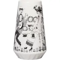 Arabia Emilia vase 19 cm Sort/Hvid