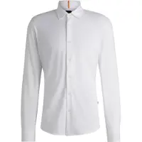 BOSS Slim fit skjorte i meleret bomuldsjersey