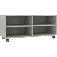 vidaXL tv-bord med hjul 90x35x35 cm konstrueret træ betongrå