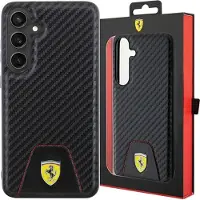Ferrari Samsung Galaxy S24+ Carbon Stitched Bottom Cover - Sort