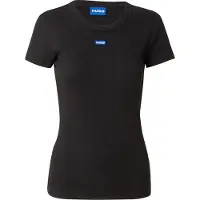 HUGO Slim-fit T-shirt i ribbet strækbomuld med logo