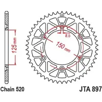 JT Sprockets Ktm Jta897.47blk Aluminium Bagtandhjul